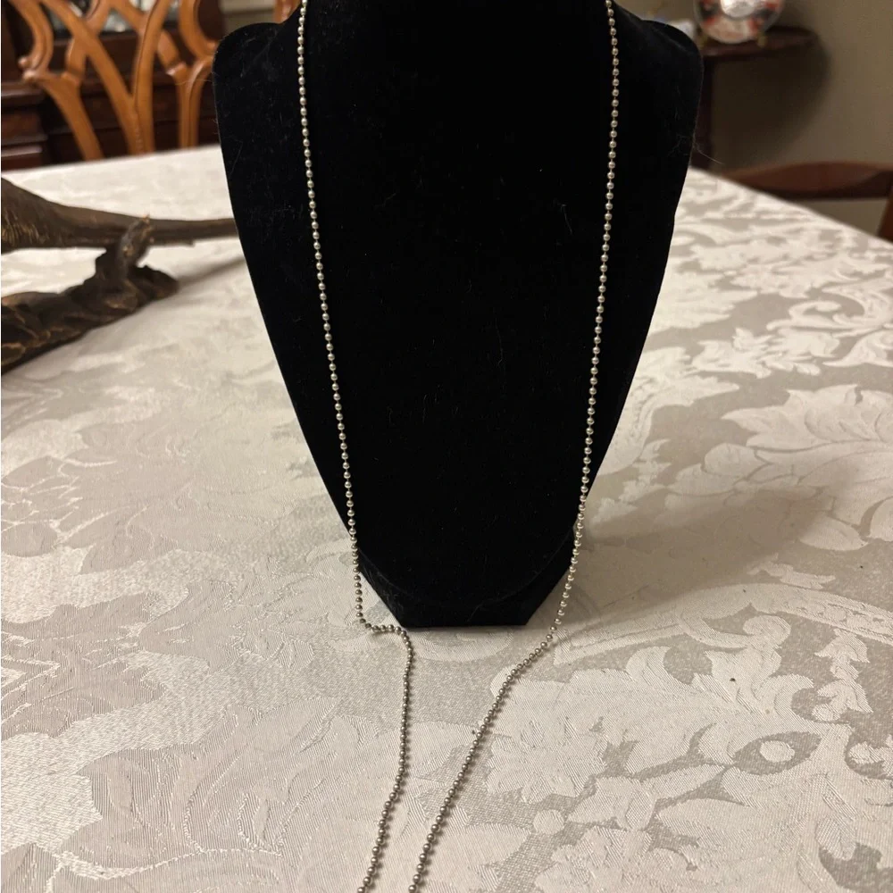 Tiffany &Co Sterling 925 ball necklace/chain. 33” long. - Picture 2 of 8